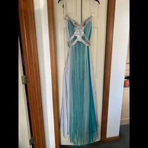 Christoforos Kotentos Blues/Silver Swarovski Crystals Gown size 1 $3500